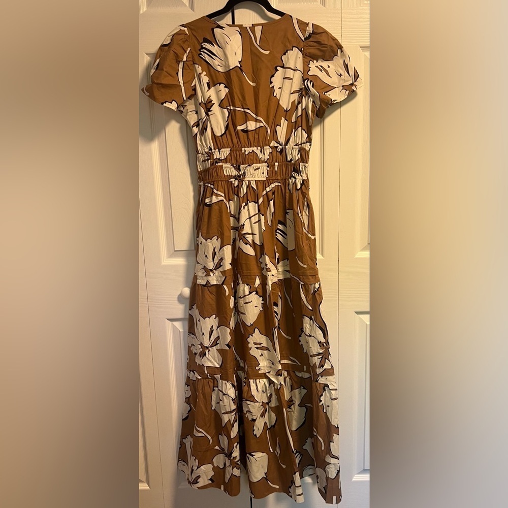 Women's Cynthia Rowley Brown Floral Short Sleeved Maxi Dress - Picture 5 of 5